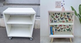 Anni's Art and Living-Vorher-Nachher-Butterfly-Regal-Schmetterlings-Kastl-Upcycling-Wien-Möbel